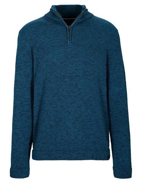 Zip Troyer Pullover - 605/BLUE PETROL
