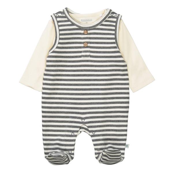 Strampler+Shirt - 822/GRAPHITE MEL.STR.