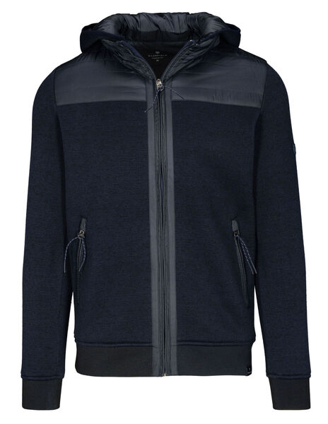 Hoodie Fleece Cardigan - 604/BLUE NAVY MEL.