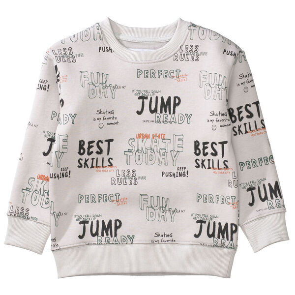 Kn.-Sweatshirt, oversize - 809/SOFT STONE-AOP