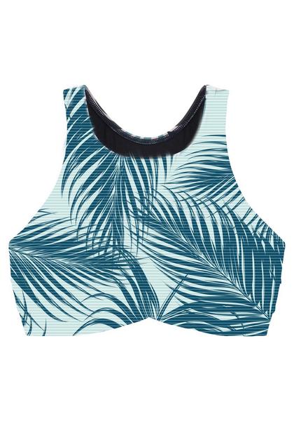Crop-Top Coal C/D - 8871/petrol print