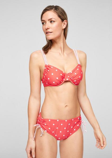 Bikini-Hose z raff - 563/red-white