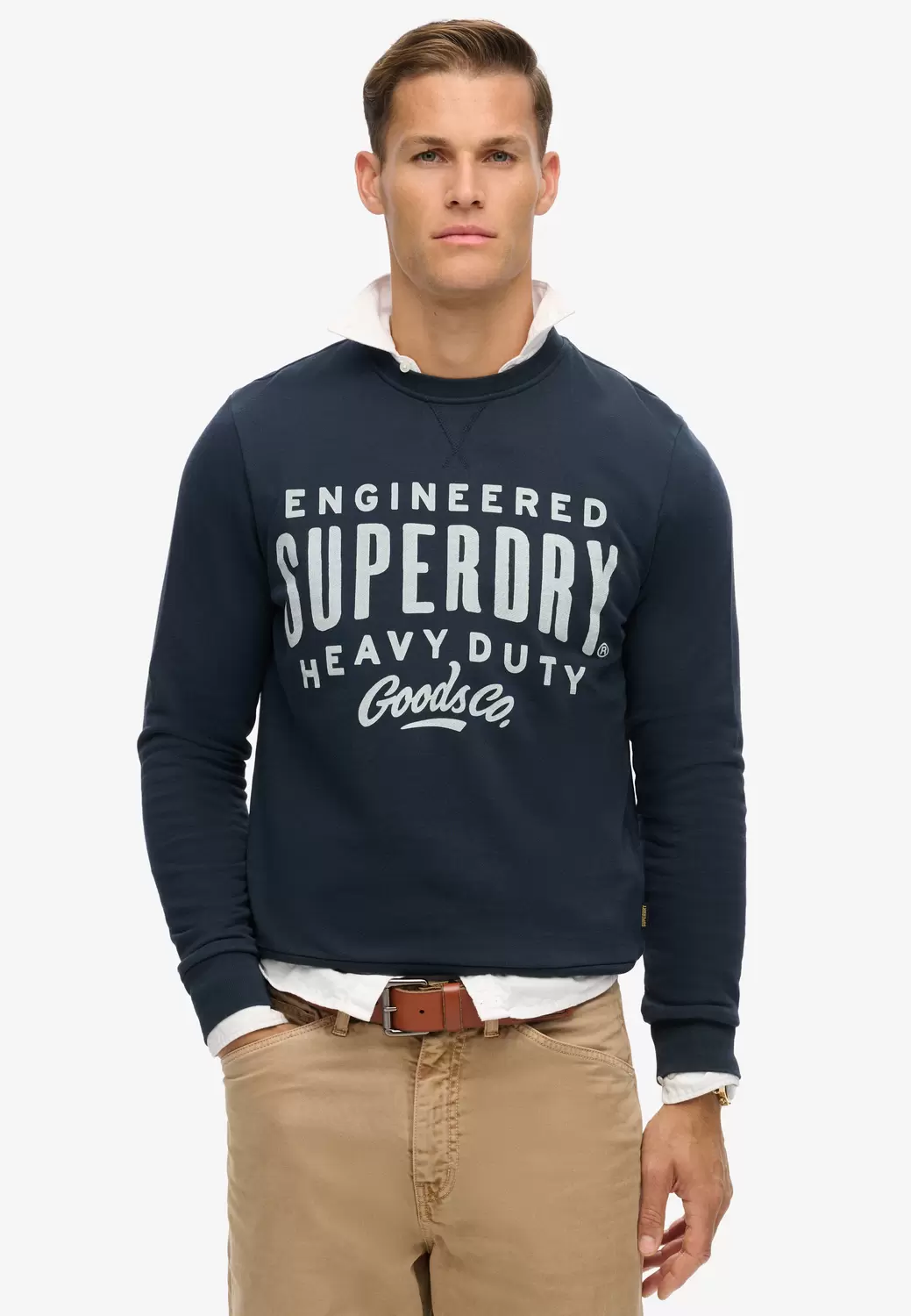 Machined Goods Workwear Sweatshirt mit Rundhalsausschnitt