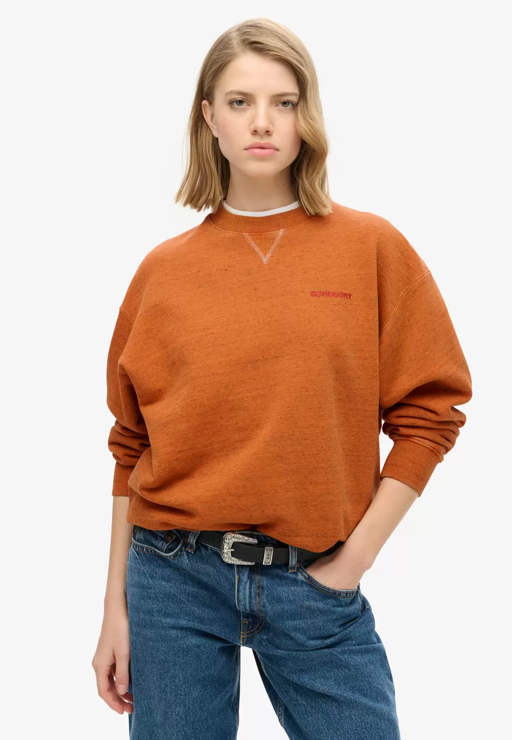 Überfärbtes Essential Sweatshirt mit Logo