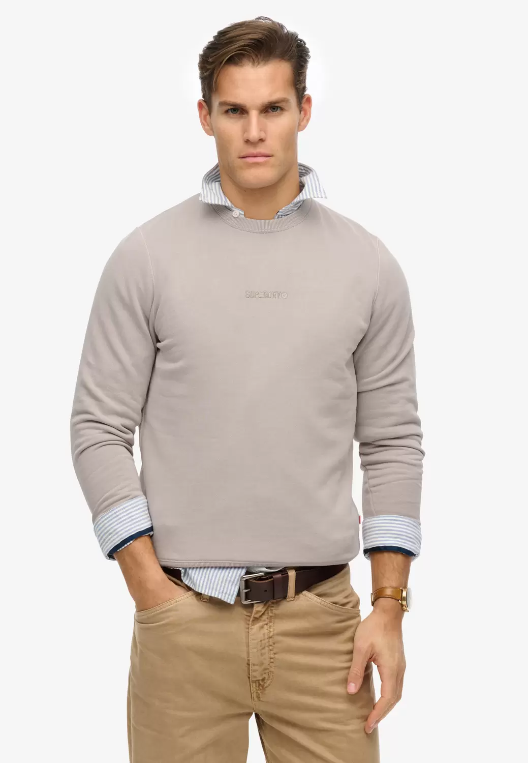 Micro Rundhals-Sweatshirt mit Logo