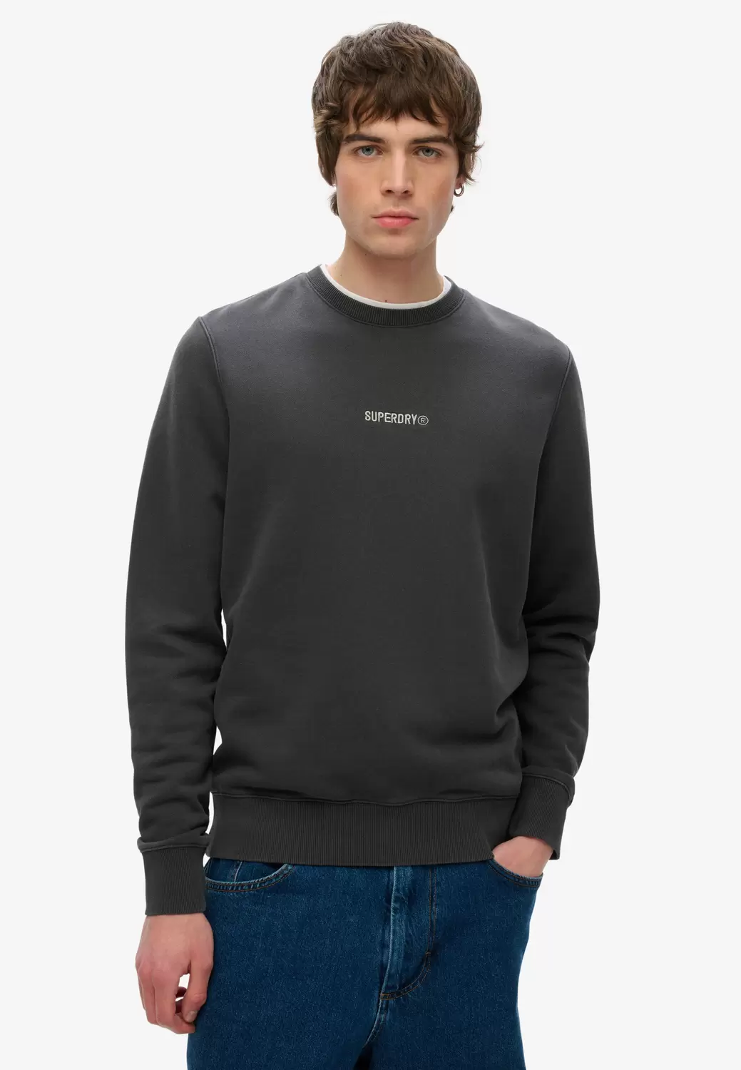 Micro Rundhals-Sweatshirt mit Logo