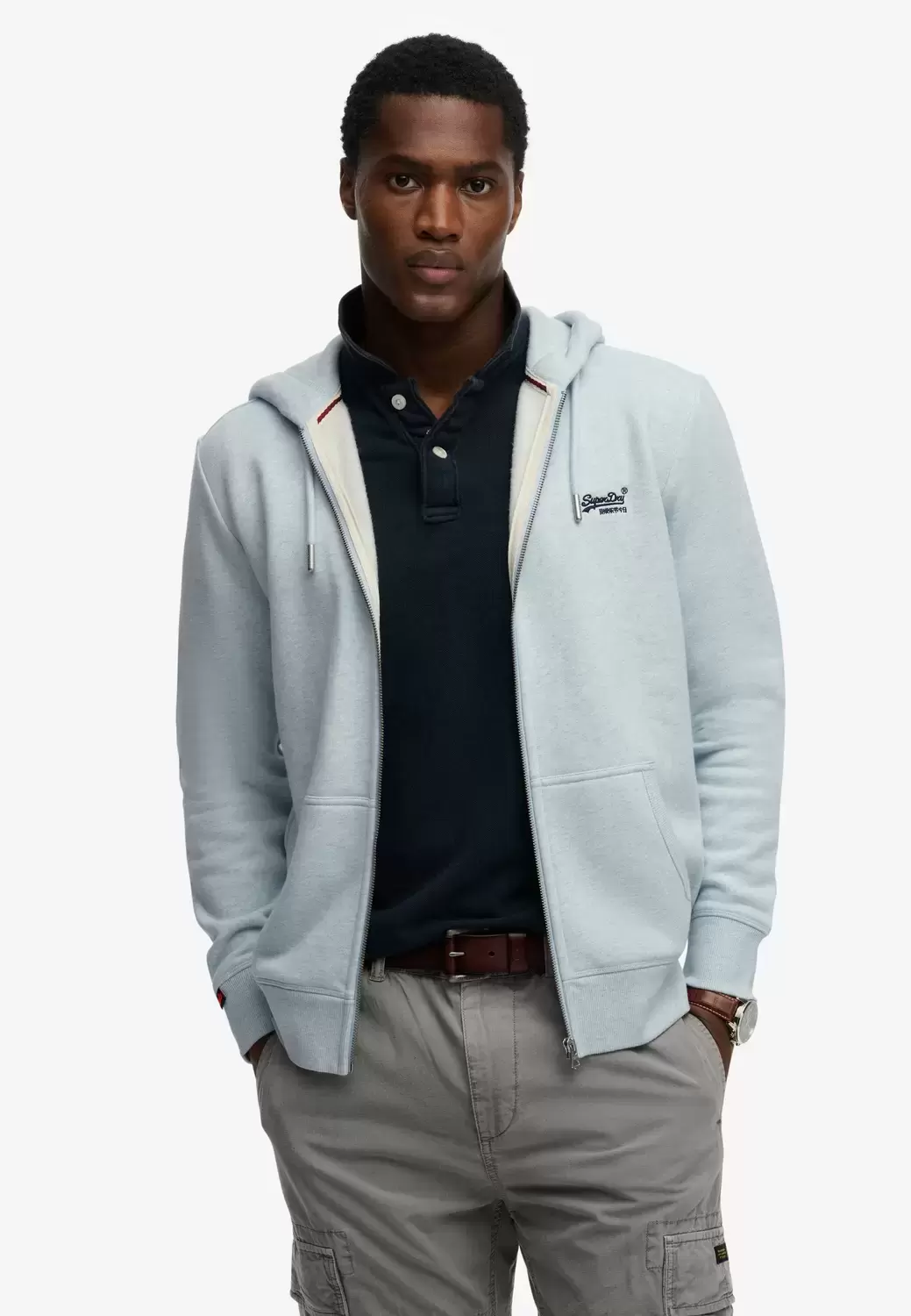 Essential Logo Zip-Hoodie mit angerauter Innenseite