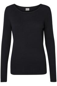 VMCARE STRUCTURE LS O-NECK BLOU NOOS