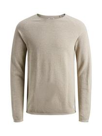 JJEHILL KNIT CREW NECK NOOS, Oatmeal/Melange