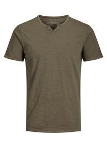 JJESPLIT NECK TEE SS NOOS - 176002001/Dusky Green/