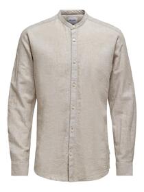ONSCAIDEN LS SOLID LINEN MAO SHIRT NOOS