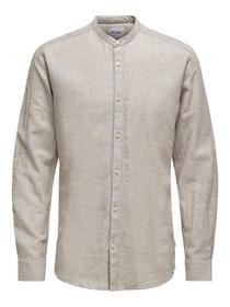 ONSCAIDEN LS SOLID LINEN MAO SHIRT NOOS
