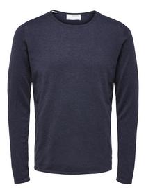 SLHROME LS KNIT CREW NECK B NOOS, Dark Sapphire/Melange