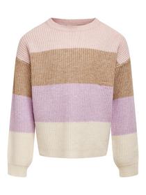 KOGSANDY L/S STRIPE PULLOVER KNT NO, Sepia Rose/W. TOASTED COCONUT/CROCU