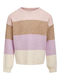 KOGSANDY L/S STRIPE PULLOVER KNT NO, Sepia Rose/W. TOASTED COCONUT/CROCU