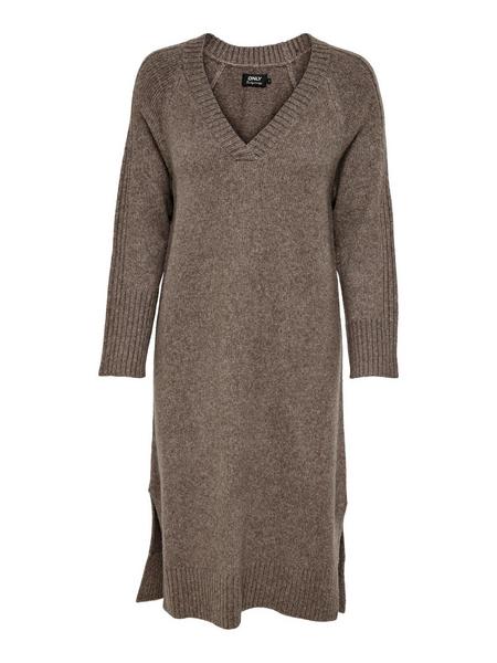 ONLMACADAMIA L/S V-NECK DRESS BF KNT