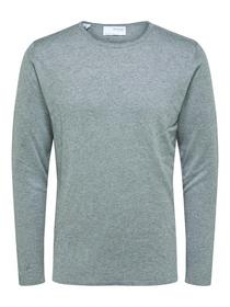 SLHROME LS KNIT CREW NECK B NOOS, Titanium/Melange