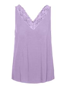 VMASTA LACE V-NECK SINGLET  TOP VIP