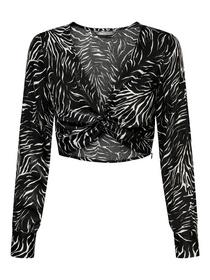 ONLMILLE L/S CROPPED TOP PTM - 177911001/Black/Vib