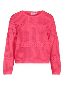 VIJIFFY OPEN O-NECK L/S KNIT TOP