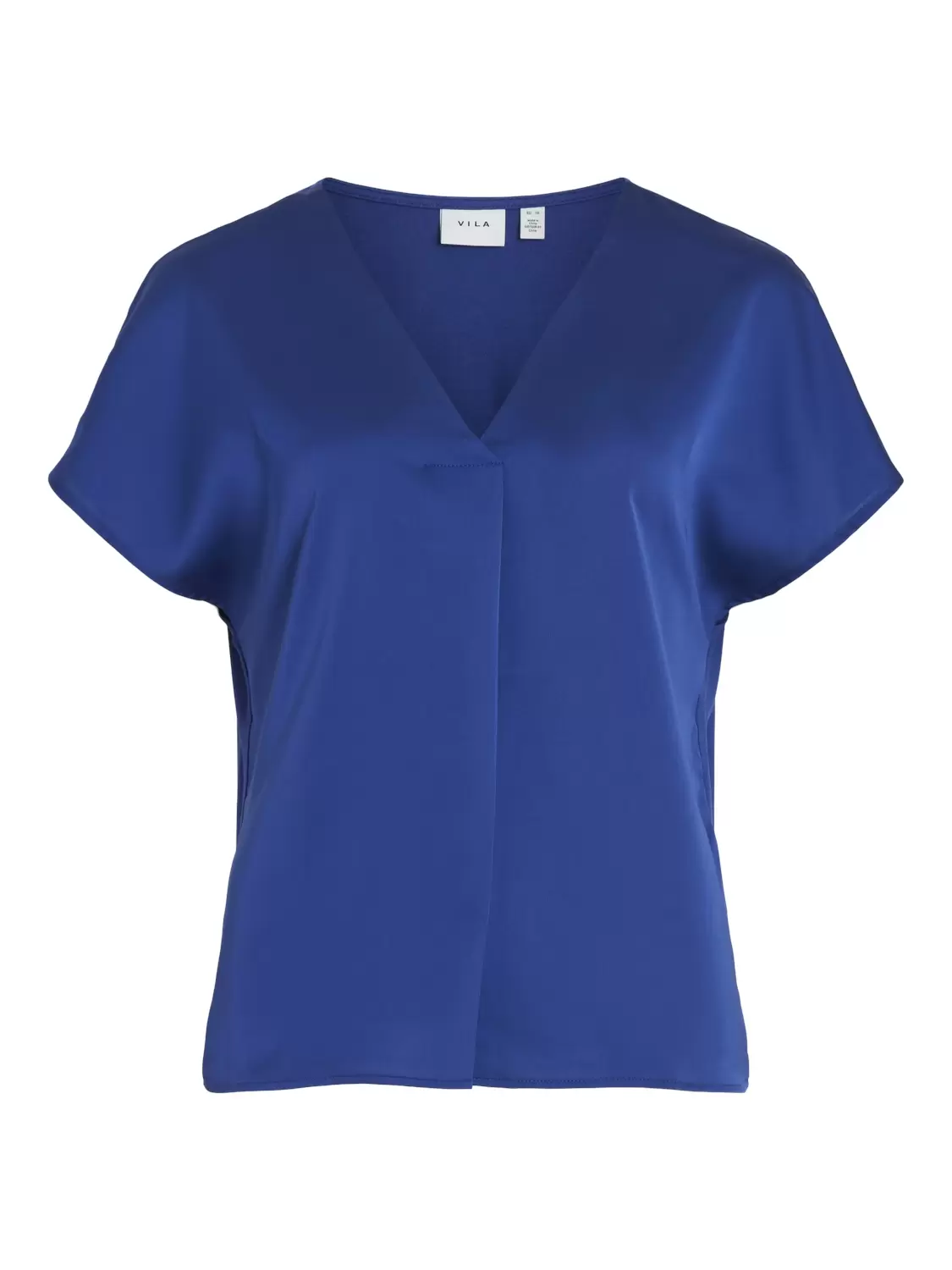 VIELLETTE V-NECK S/S SATIN TOP - NOOS