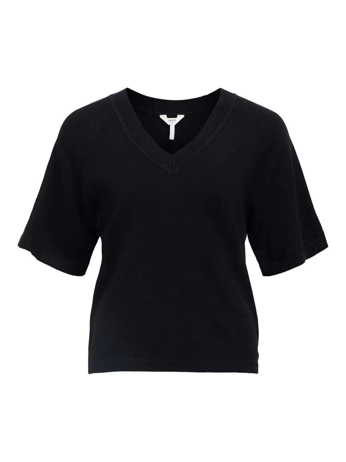 OBJTHESS 2/4 LO V-NECK KNIT TOP NOOS
