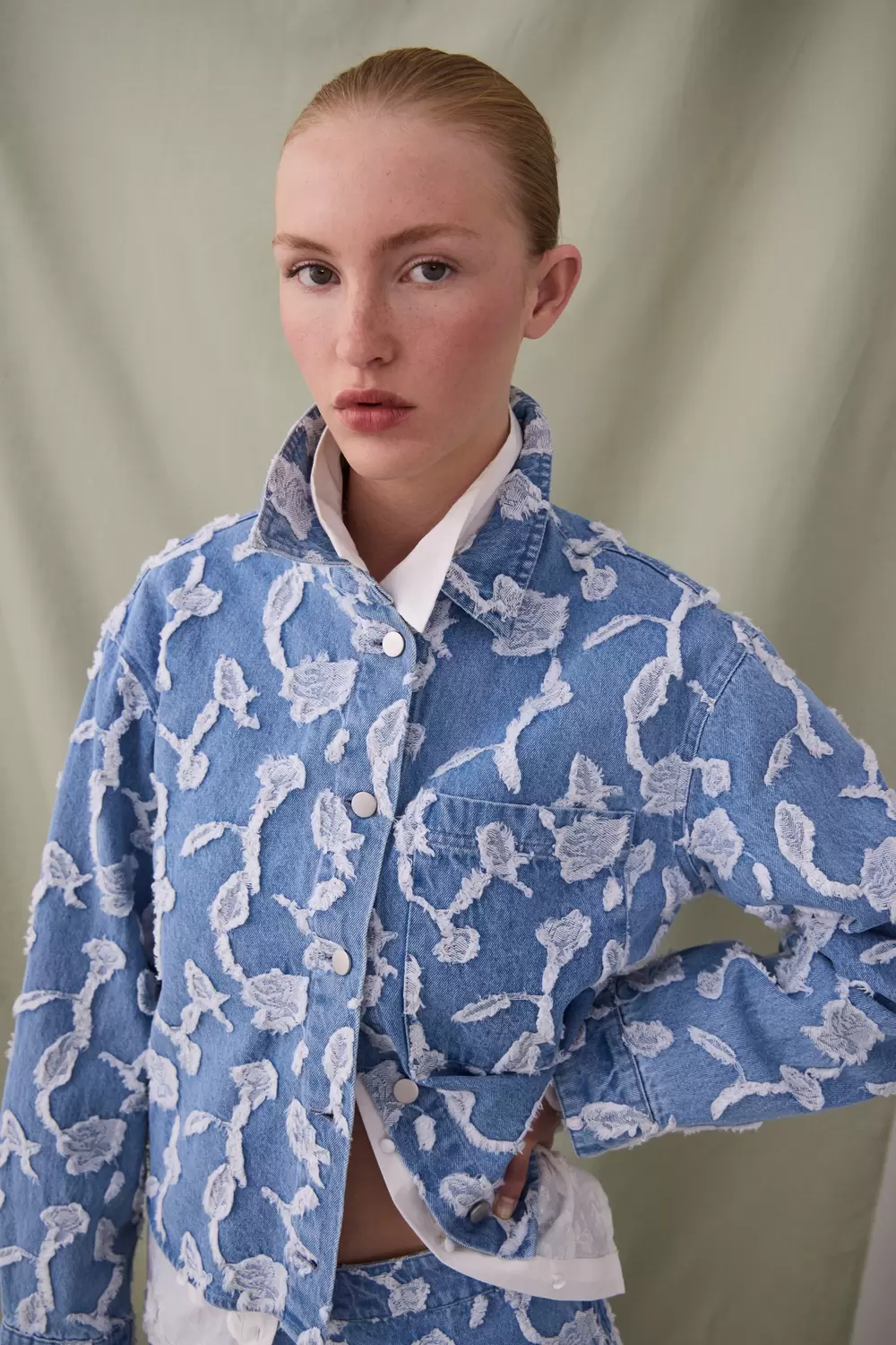 VIIANAIS L/S JACQUARD DENIM JACKET