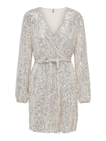ONLANA L/S SEQUINS WRAP DRESS JRS