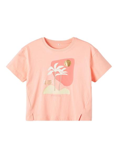 NKFFLICKA SS LOOSE TOP - 250016/Peach Nectar