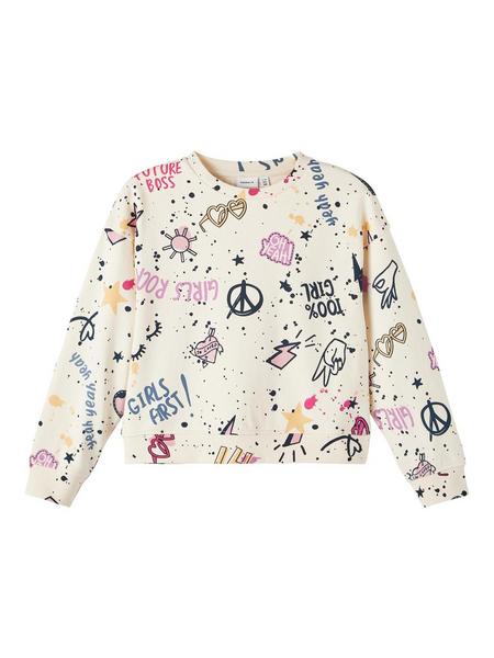 NKFBALLIA LS LOOSE SHORT SWEAT UNB - 274835/Butter