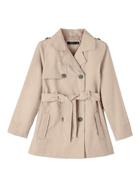 NKFMAIYO TRENCH COAT - 213091/White Pepper