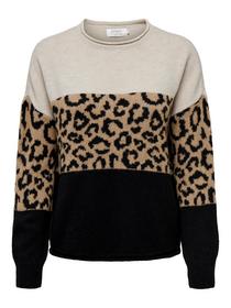 ONLJADE ANIMAL LS O-NECK KNT NOOS
