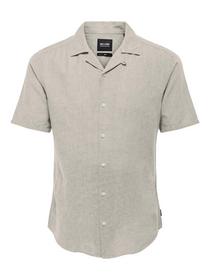 ONSCAIDEN SS SOLID RESORT LINEN SHIRT