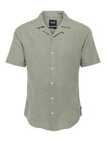 ONSCAIDEN SS SOLID RESORT LINEN SHIRT