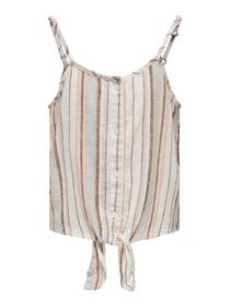 KOGCARO STRAP LINEN BLEND KNOT TOP PNT