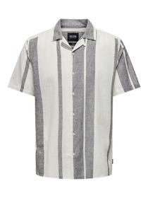 ONSCAIDEN SS STRIPE LINEN RESORT SHIRT