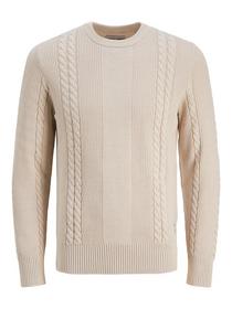 JCOGRID CABLE KNIT CREW NECK