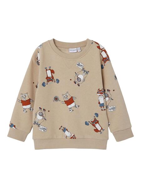 NMMVIMO LS AOP SWEAT BRU N1 - 293755/Oxford Tan