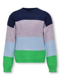 bunter Strickpullover gestreift