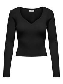 JDYPLUM MIA L/S HEART NECK PULLOVER KNT