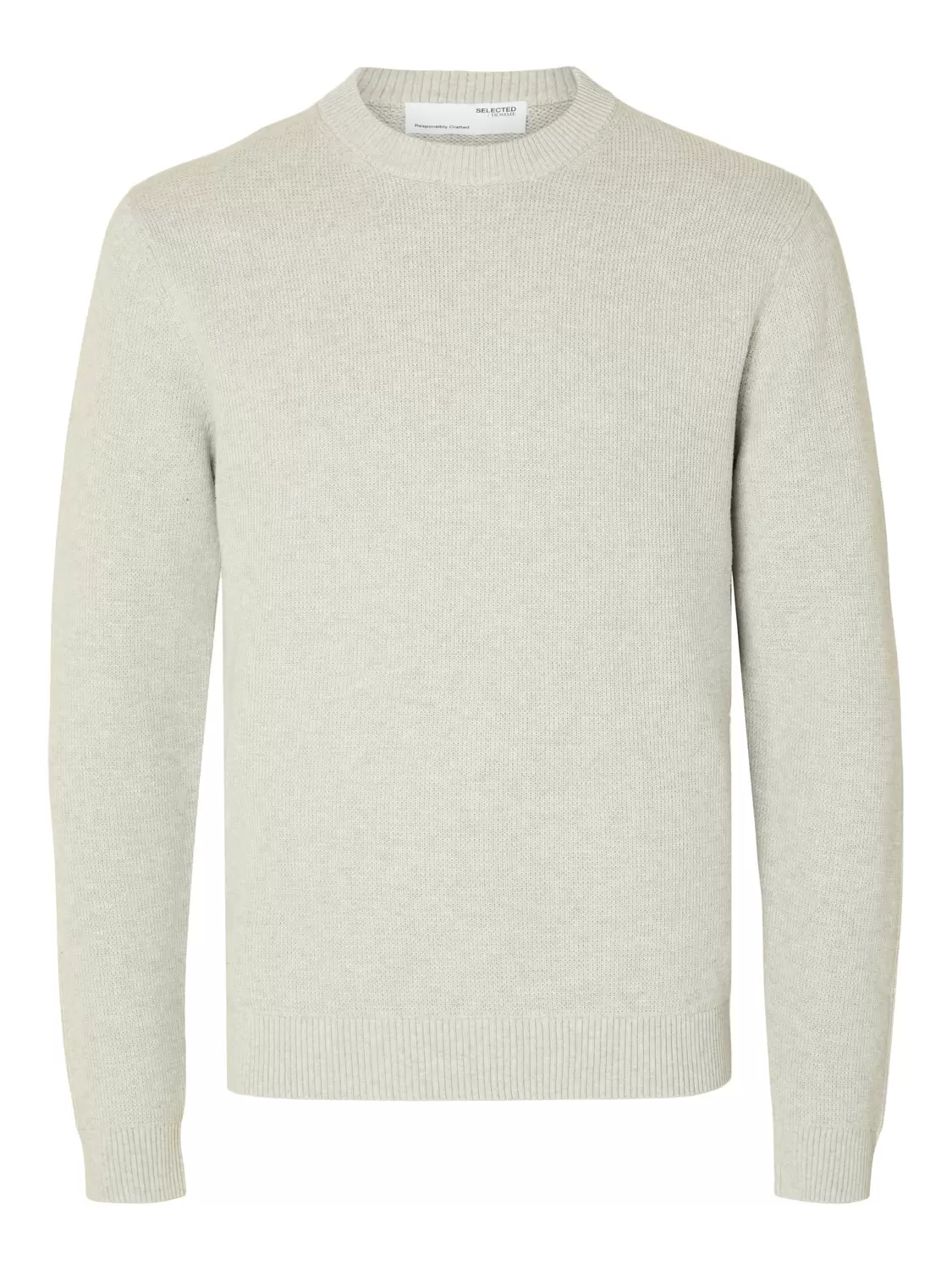 SLHDANE LS KNIT STRUCTURE CREW NECK NOOS