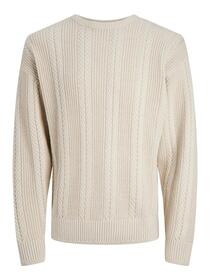 JCOCONTOUR CABLE KNIT CREW NECK - 176631/Moonbeam