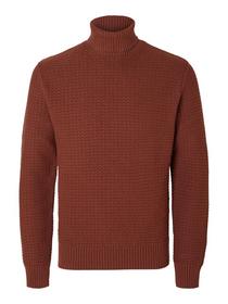 SLHTHIM LS KNIT STRUCTURE ROLL NECK W