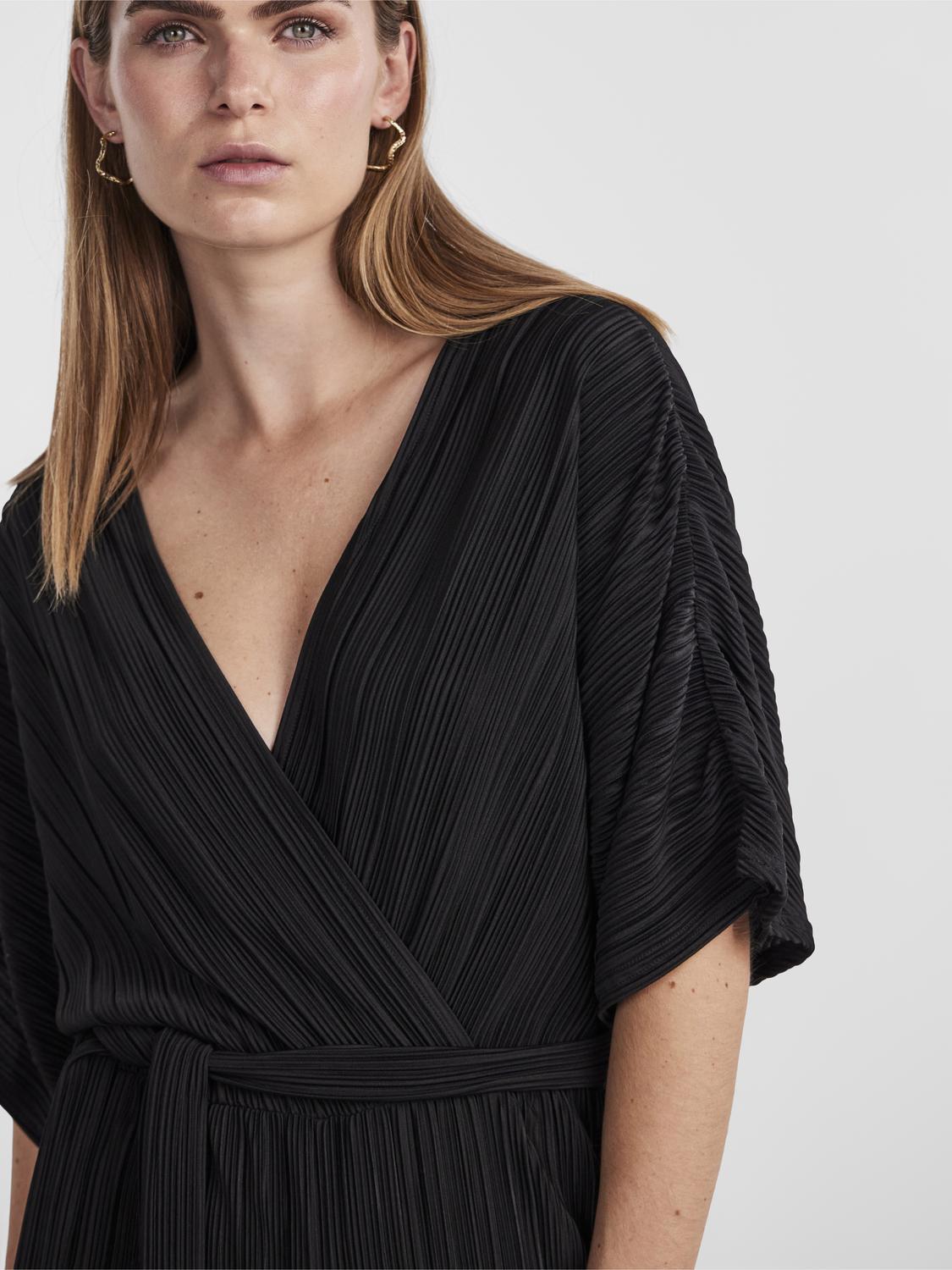 Y.A.S Women's Yasolinda Ss Ankle S. Noos Jumpsuit, Black, S, Black