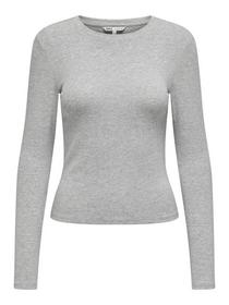 ONLRILEY O-NECK L/S TOP JRS - 179073/Light Grey Me
