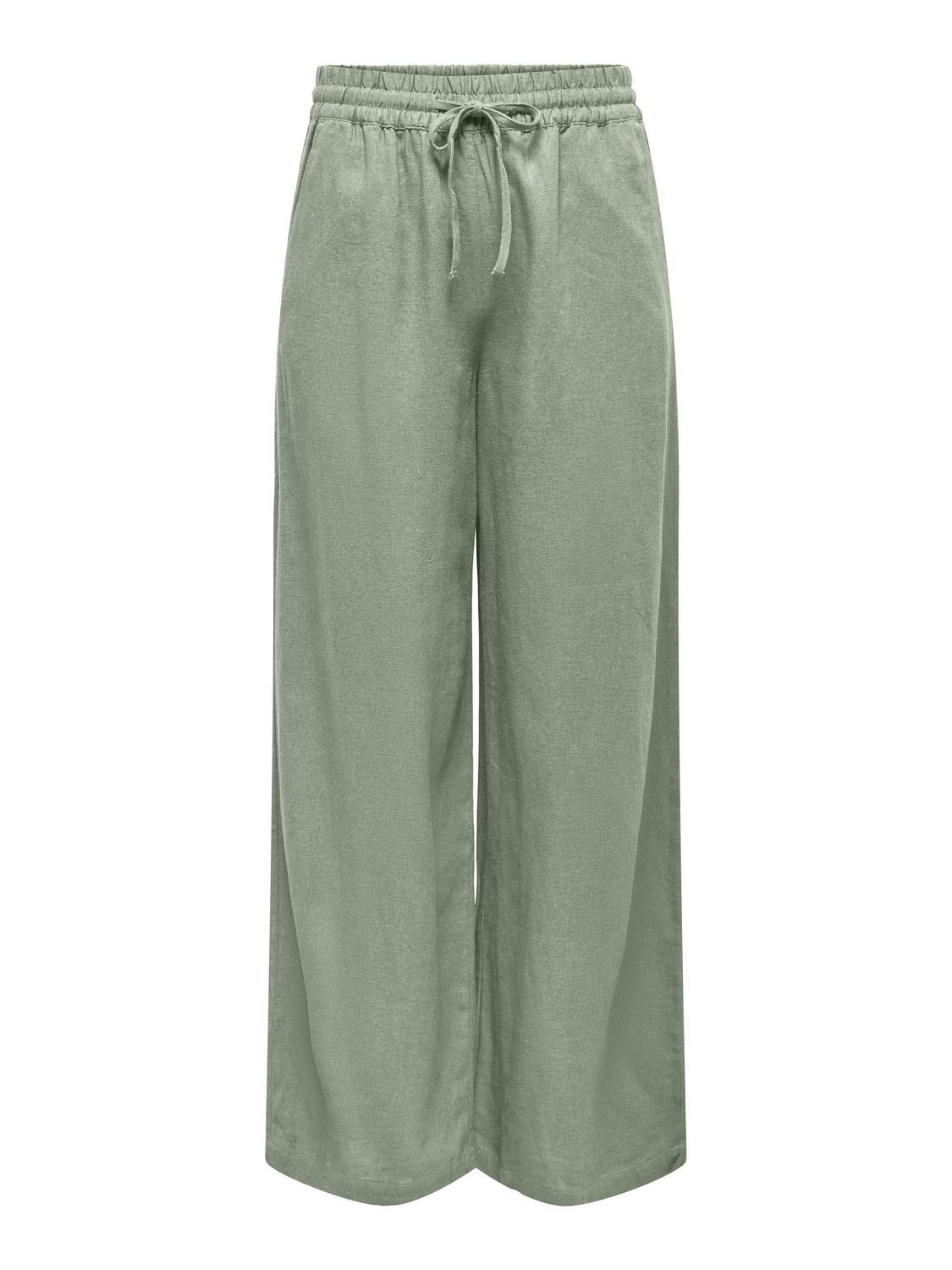 JdY Damen Leinenhose Mit Weitem Bein - Dänischer Style Für Den Sommer