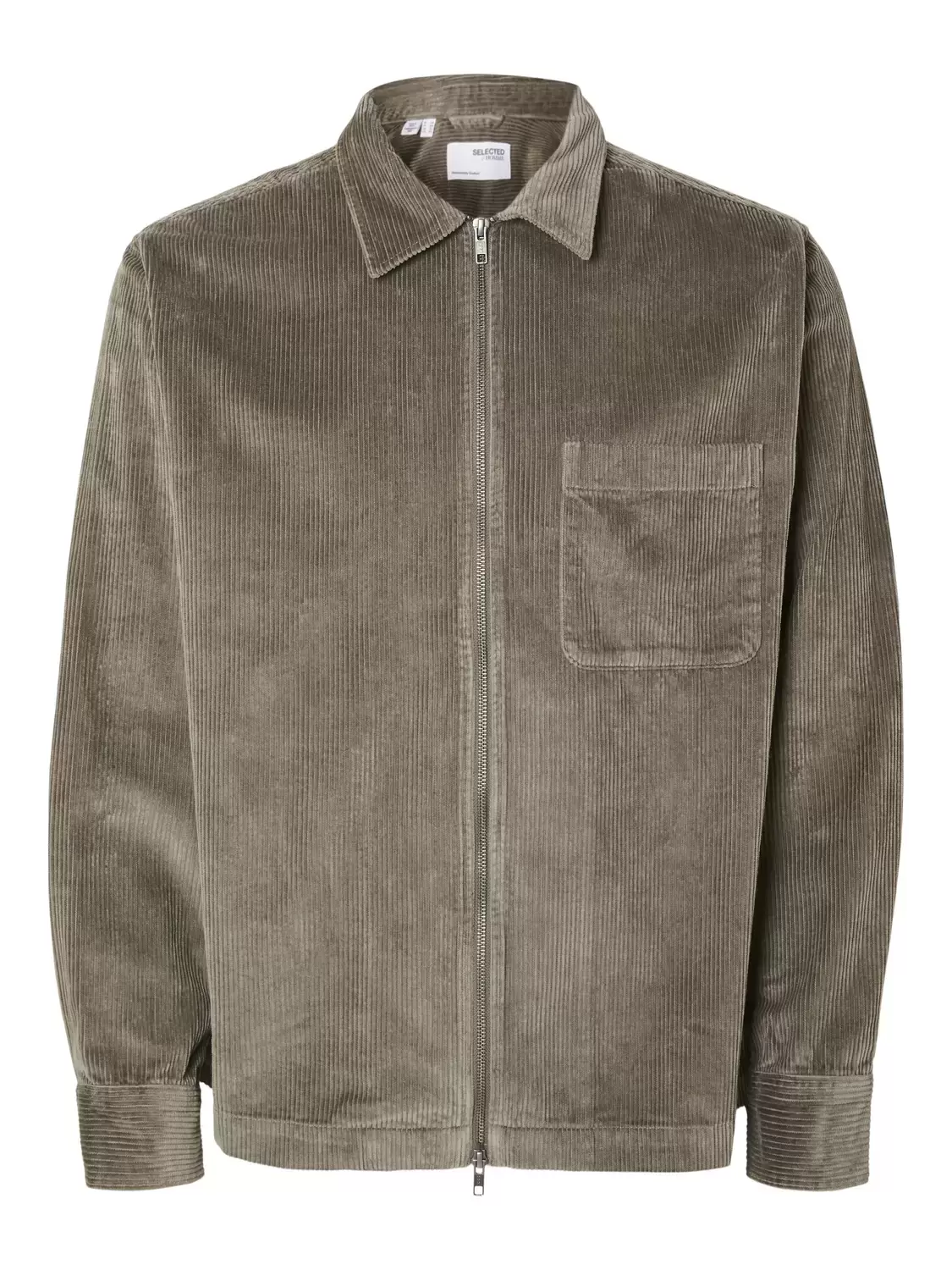 SLH-JAKE CORD OVERSHIRT LS ZIP NOOS