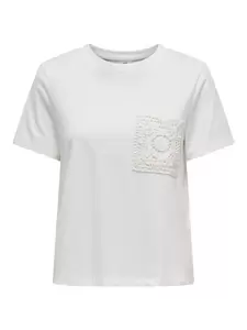 JDYSELMA S/S CROCHET POCKET TOP JRS