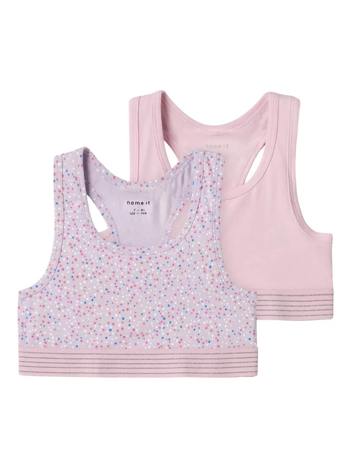 NKFSHORT TOP 2P PASTEL LILAC DOT NOOS