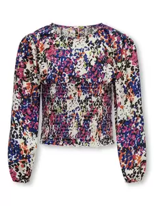 KOGLUVA L/S AOP V-NECK SMOCK TOP PTM